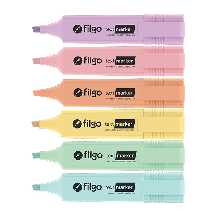 RESALTADOR FILGO TEXT MARKER X 12 UN CELESTE PASTEL