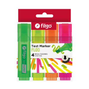 RESALTADOR FILGO TEXT MARKER ESTUCHE X 4 UN FLUO