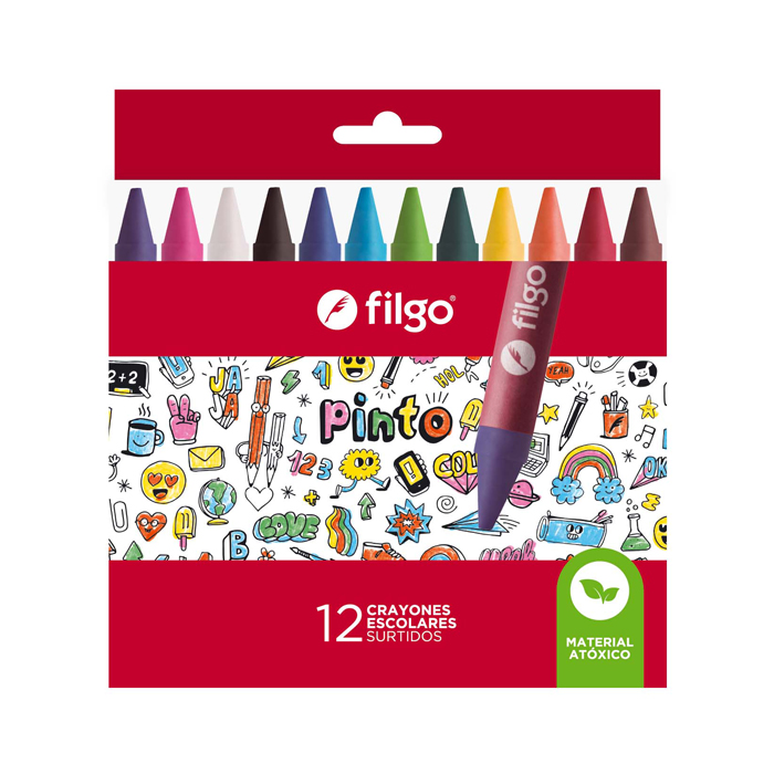 CRAYONES FILGO DE CERA PINTO ESTUCHE X 12 UN SURTIDO