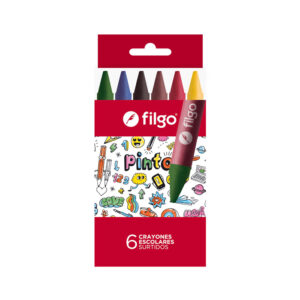 CRAYONES FILGO DE CERA PINTO ESTUCHE X 6 UN SURTIDO