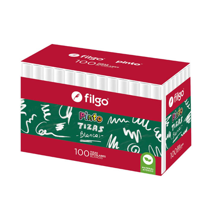 TIZA FILGO ESCOLAR PINTO BLANCO ESTUCHE X 100