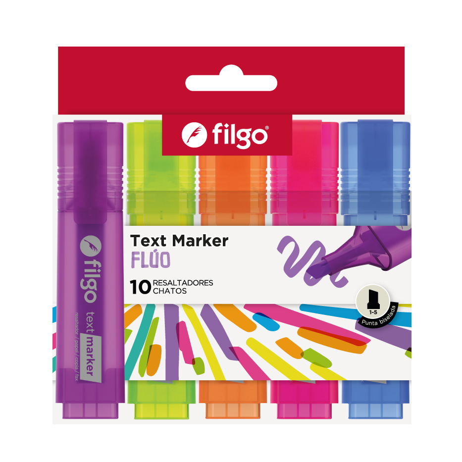 RESALTADOR FILGO TEXT MARKER FLUO ESTUCHE X 10