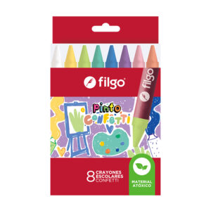 CRAYONES FILGO DE CERA PINTO CONFETTI ESTUCHE X 8