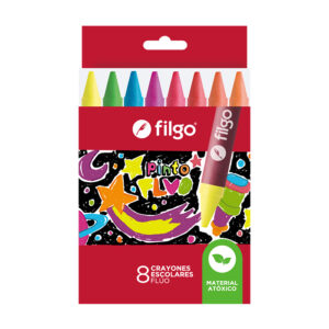 CRAYONES FILGO DE CERA PINTO FLUO ESTUCHE X 8