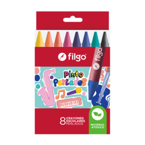 CRAYONES FILGO DE CERA PERLADOS ESTUCHE X 8
