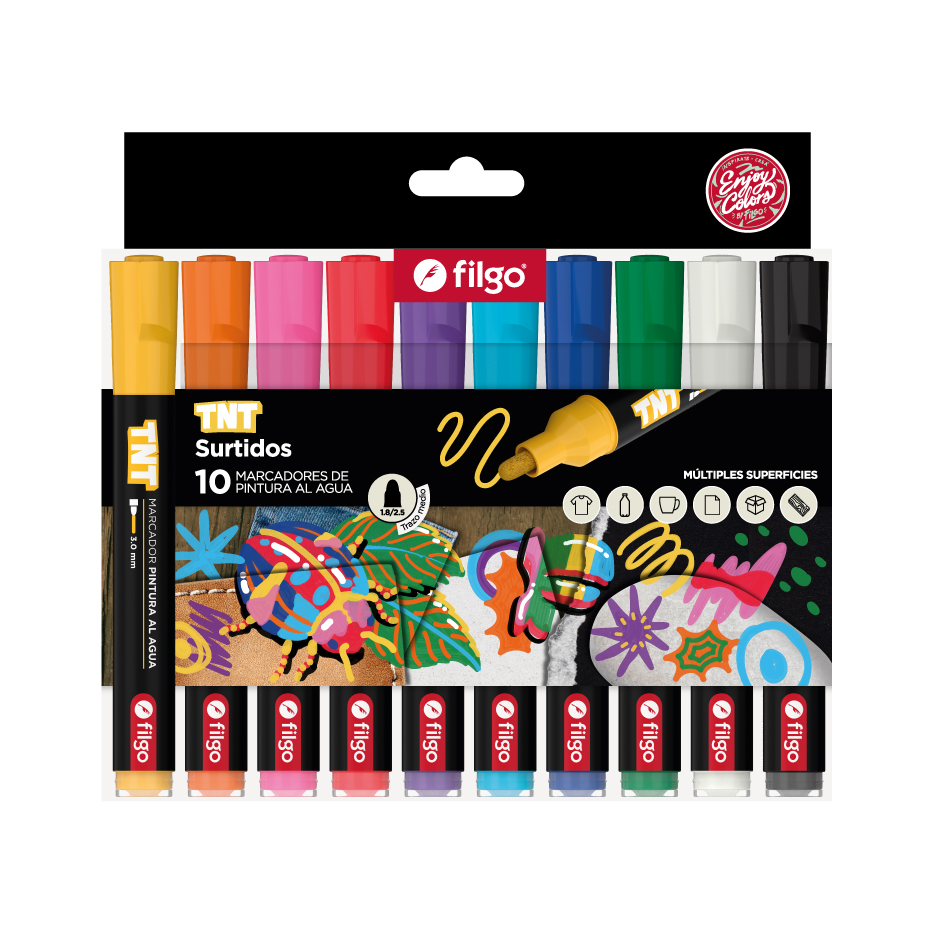 MARCADOR FILGO PINTURA AL AGUA TNT 3.0 X 10 UN