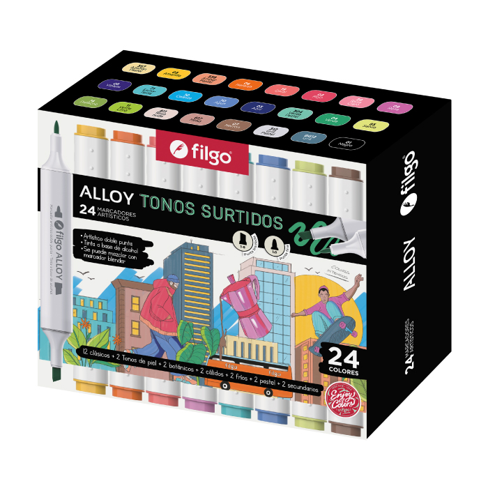 MARCADOR FILGO ARTISTICO DOB PTA ALLOY IMANTADO X 24 SURT
