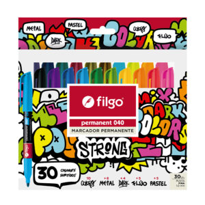 MARCADOR FILGO PERMANENTE 040 STRONG X 30 UN