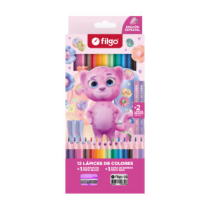 LAPICES COLORES FILGO PINTO X 12 +2HB +GOMA +SACAP LEOPARDA