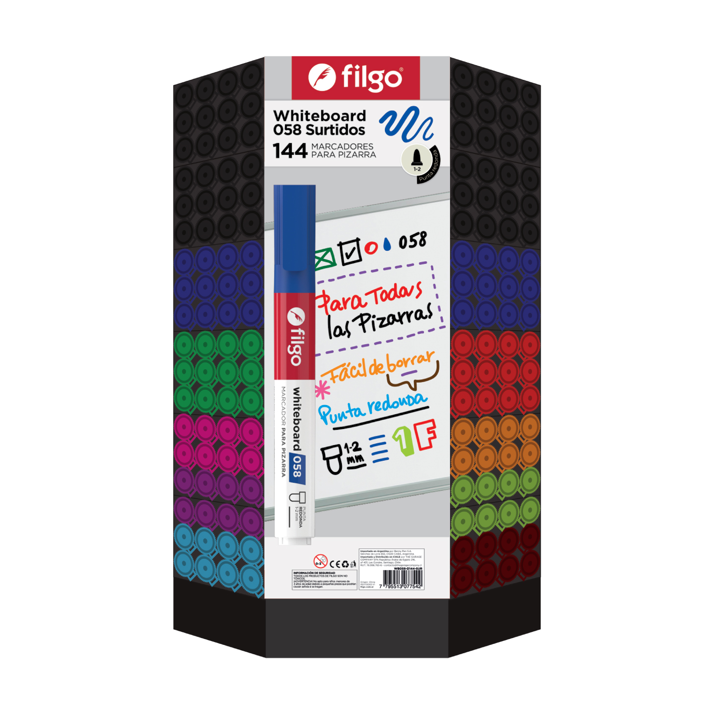MARCADOR FILGO PIZARRA REDONDA 058 SURT X 144 UN