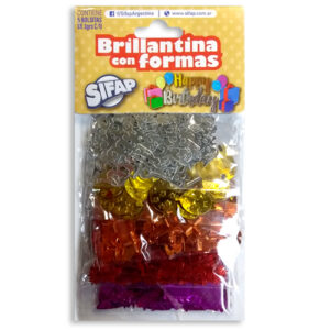 BRILLANTINA SIFAP C/ FORMAS HAPPY BIRTHDAY X 5 UN