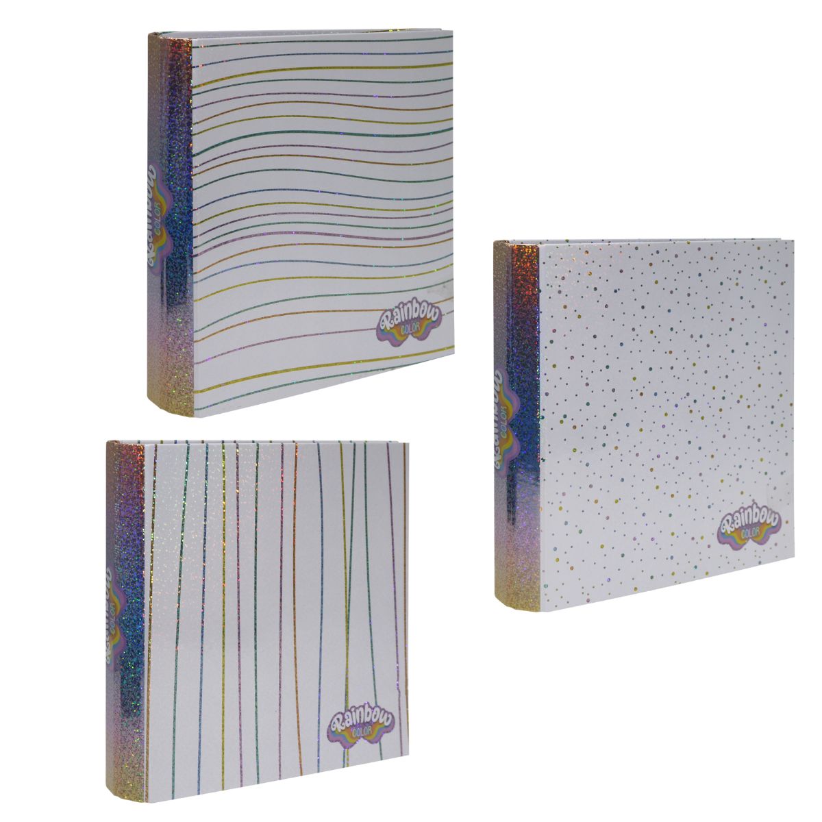 CARPETA REXON HOLO GLITTER 3X40 RAINBOW COLOR