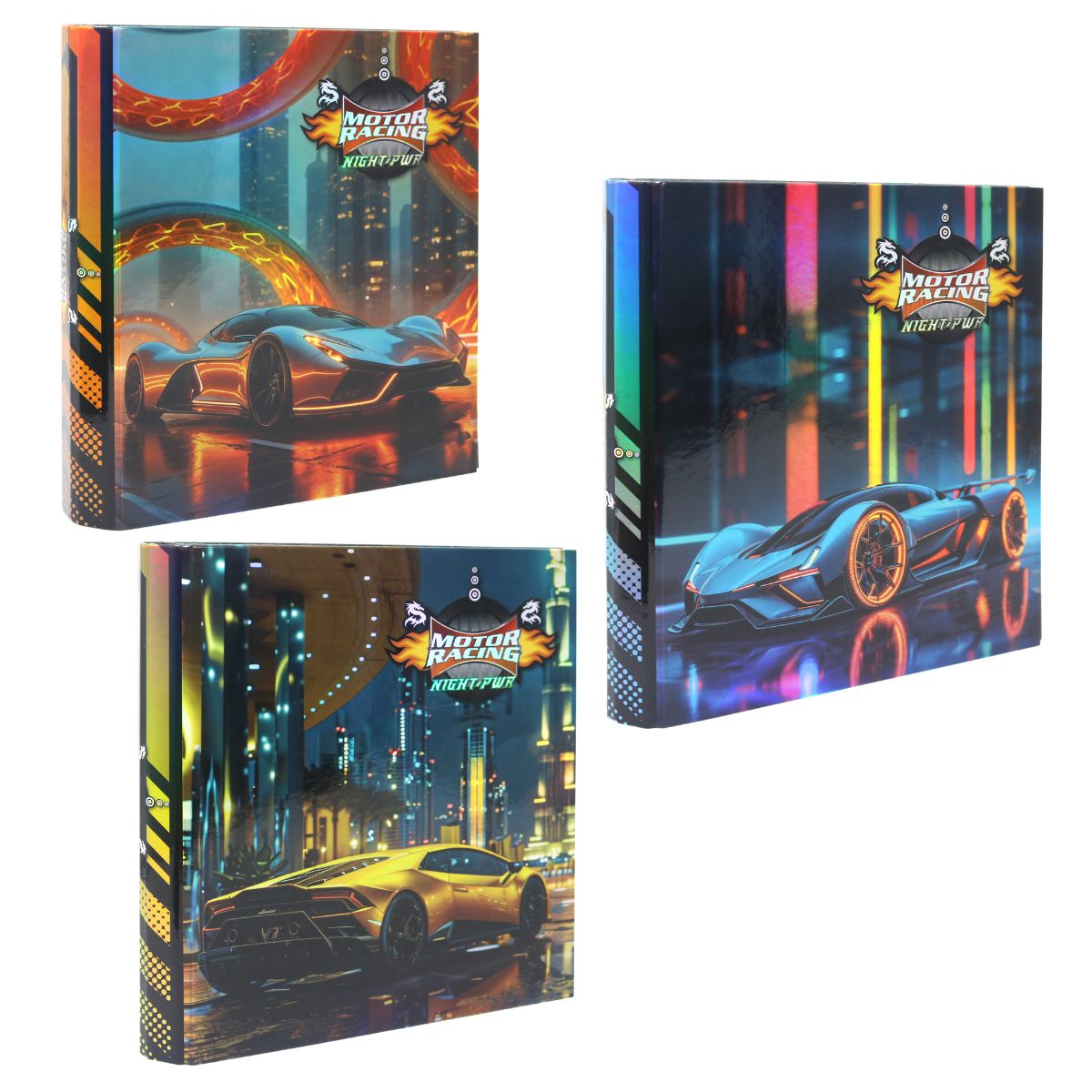 CARPETA REXON HOLO STAMP 3X40 MOTOR RACING NIGHT POWER S26