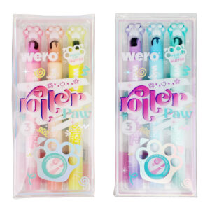 RESALTADOR WERO DOBLE PTA GLITTER + SELLO PAW X 12