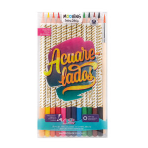 LAPICES MOOVING ACUARELABLES X 12 UN COLORING