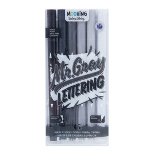 MARCADOR MOOVING DOBLE PTA CROMA GRISES X 6 UN COLORING