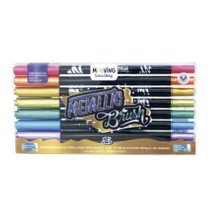 MARCADOR MOOVING LONG DOBLE PTA PINCEL METALIZ X 8 UN COLORI