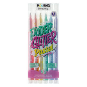 MARCADOR MOOVING GLITTER PASTEL X 6 UN COLORING