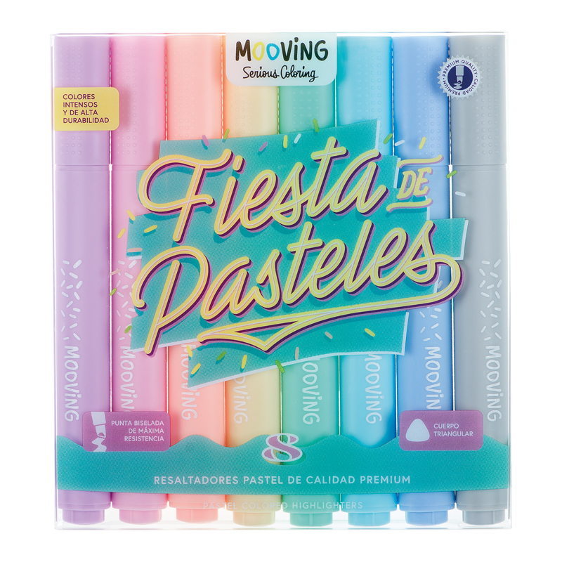 RESALTADOR MOOVING PASTEL X 8 UN COLORING
