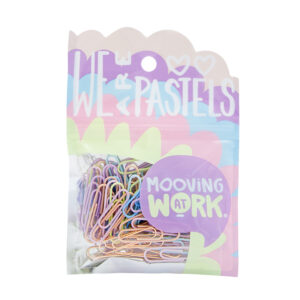 PAPER CLIPS MOOVING 33MM X 60 UN PASTEL