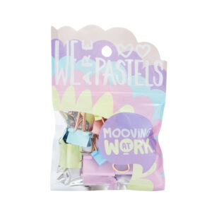 BINDER CLIPS MOOVING 19MM X 12 UN PASTEL