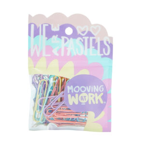 PAPER CLIPS MOOVING 50MM X 25 UN PASTEL