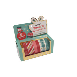 CINTA WASHI TAPE IBICO BOX X 7 ROLLOS DE 4 MTS NAVIDAD