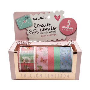 CINTA WASHI TAPE IBICO BOX X 5 ROLLOS DE 4 MTS CORREO BONITO