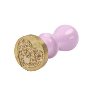 KIT SELLO IBICO P/ LACRE MANGO VIOLETA PASTEL + BRONCE
