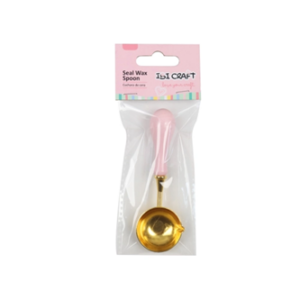 CUCHARA LACRE IBICO P/ LACRE C/ MANGO DE MADERA ROSA PASTEL
