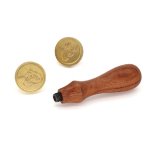 KIT SELLO IBICO P/ LACRE MANGO MADERA + BRONCE X 2