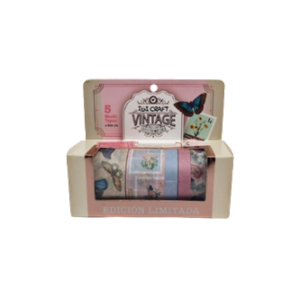 CINTA WASHI TAPE IBICO 5 ROLLOS 4 MTS VINTAGE