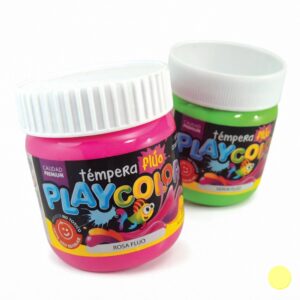 TEMPERA PLAYCOLOR EN POTE AMARILLO FLUO X 250 GR