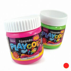 TEMPERA PLAYCOLOR EN POTE ROJO FLUO X 300GR