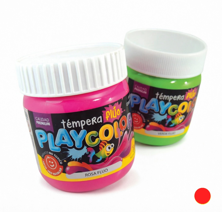 TEMPERA PLAYCOLOR EN POTE ROJO FLUO X 300GR