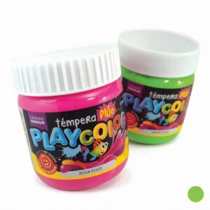 TEMPERA PLAYCOLOR EN POTE VERDE FLUO X 300GR