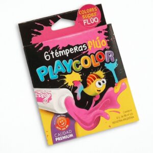 TEMPERA PLAYCOLOR X 6 POMOS X 8CC COLORES SURTIDO FLUO