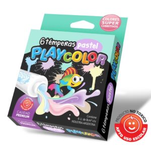 TEMPERA PLAYCOLOR X 6 POMOS X 8CC COLORES SURTIDO PASTEL