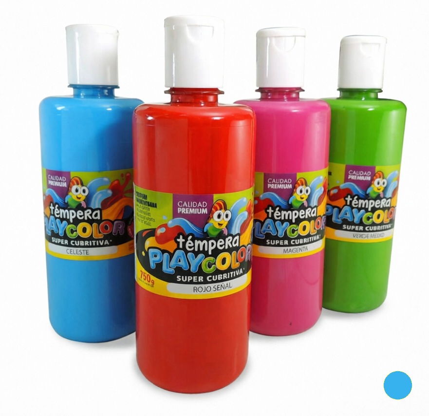 TEMPERA PLAYCOLOR FRASCO CELESTE X 750GR