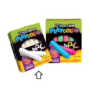 TIZA PLAYCOLOR ESCOLAR BLANCA 12 UN CAJA X 36