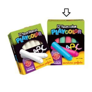 TIZA PLAYCOLOR ESCOLAR COLOR 12 UN CAJA X 36