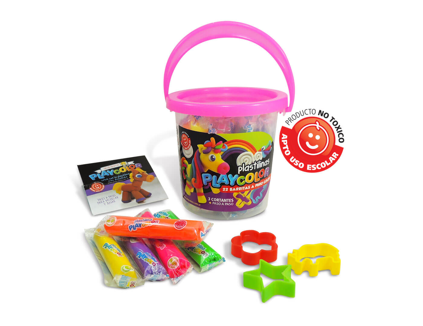 PLASTILINA PLAYCOLOR BALDECITO X 22 BARRAS + 3 CORTANTES
