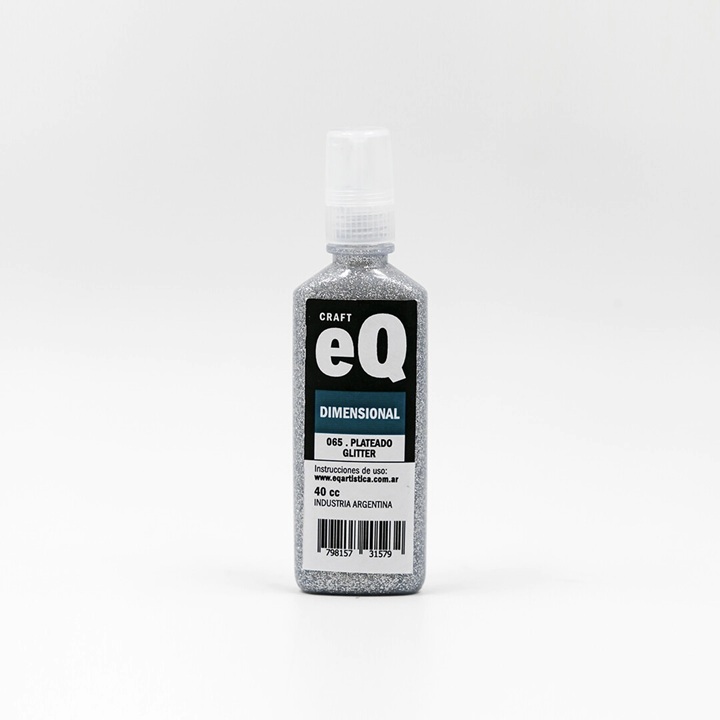 DIMENSIONAL EQ ARTE GLITTER PLATEADO 40 CC