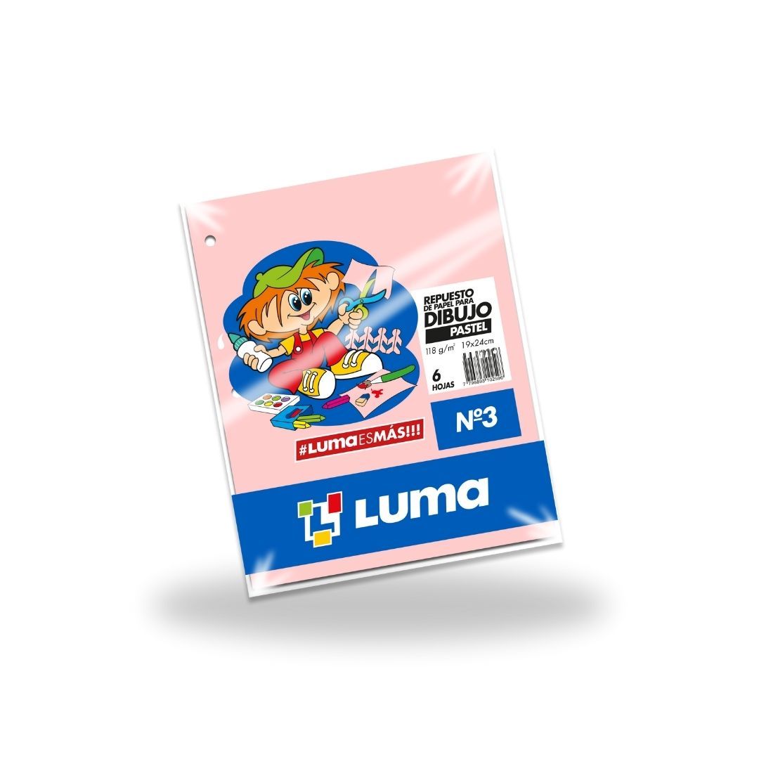 REPUESTO LUMA DIBUJO Nº 3 COLOR PASTEL X 6 HJS