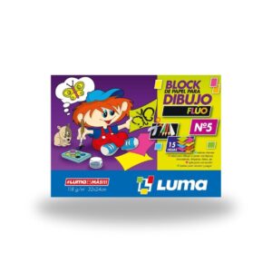BLOCK LUMA DIBUJO Nº 5 FLUO X 15 HJS