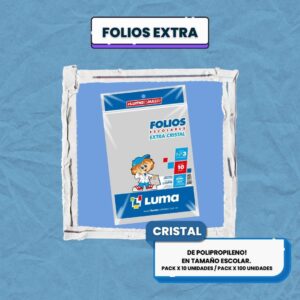 FOLIO LUMA ESCOLAR EQUIPO COMERC POLIPROPILENO X 10 UN