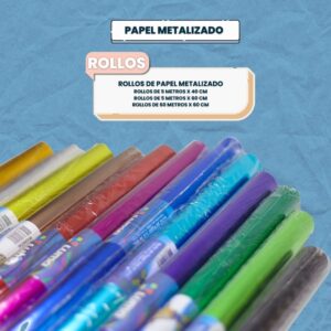ROLLO PAPEL GLACE LUMA 5 X 0.40 MTS VARIOS COLORES
