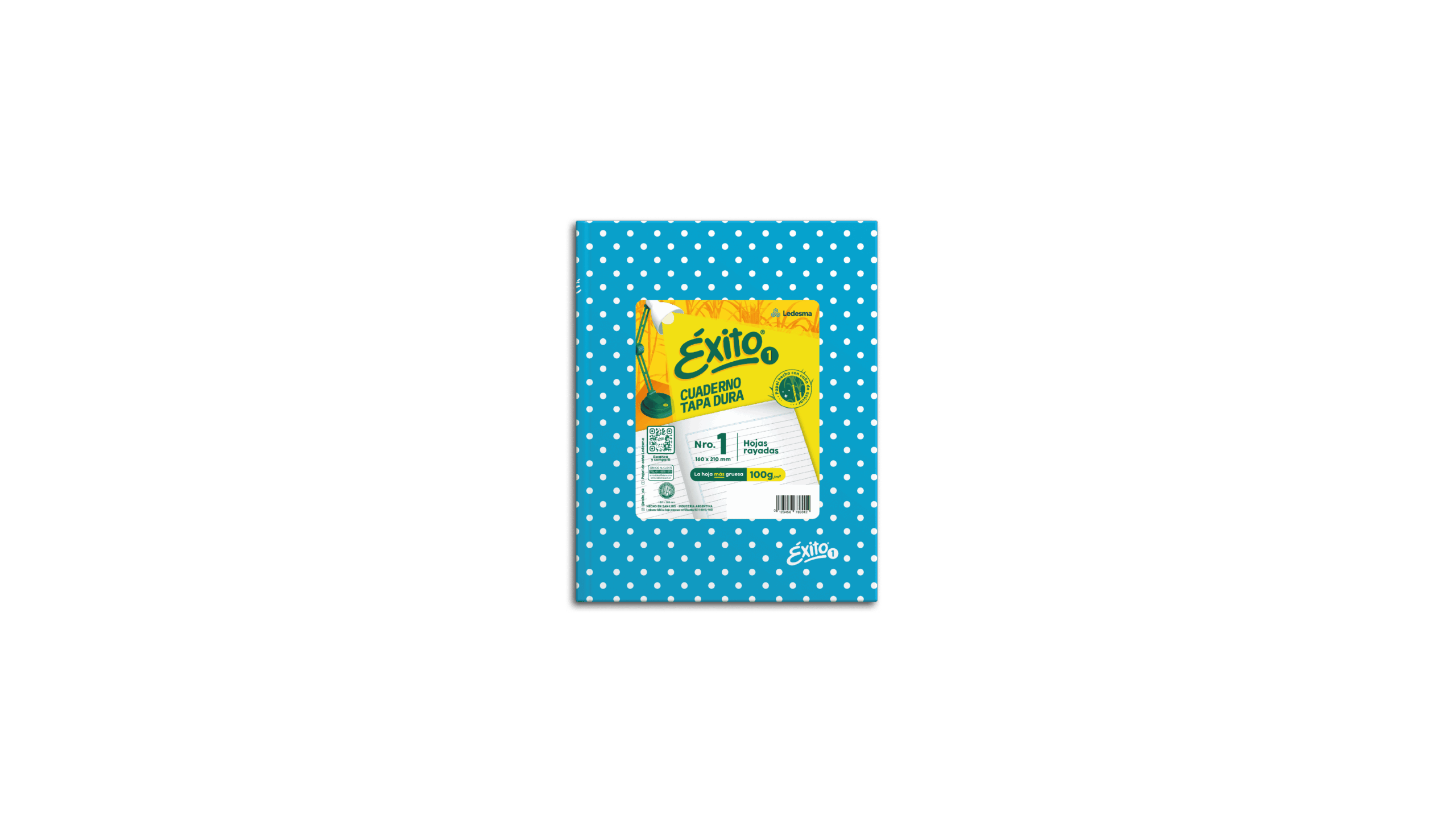 CUADERNO EXITO E1 LUNARES TD X 48 HJ CELESTE RY