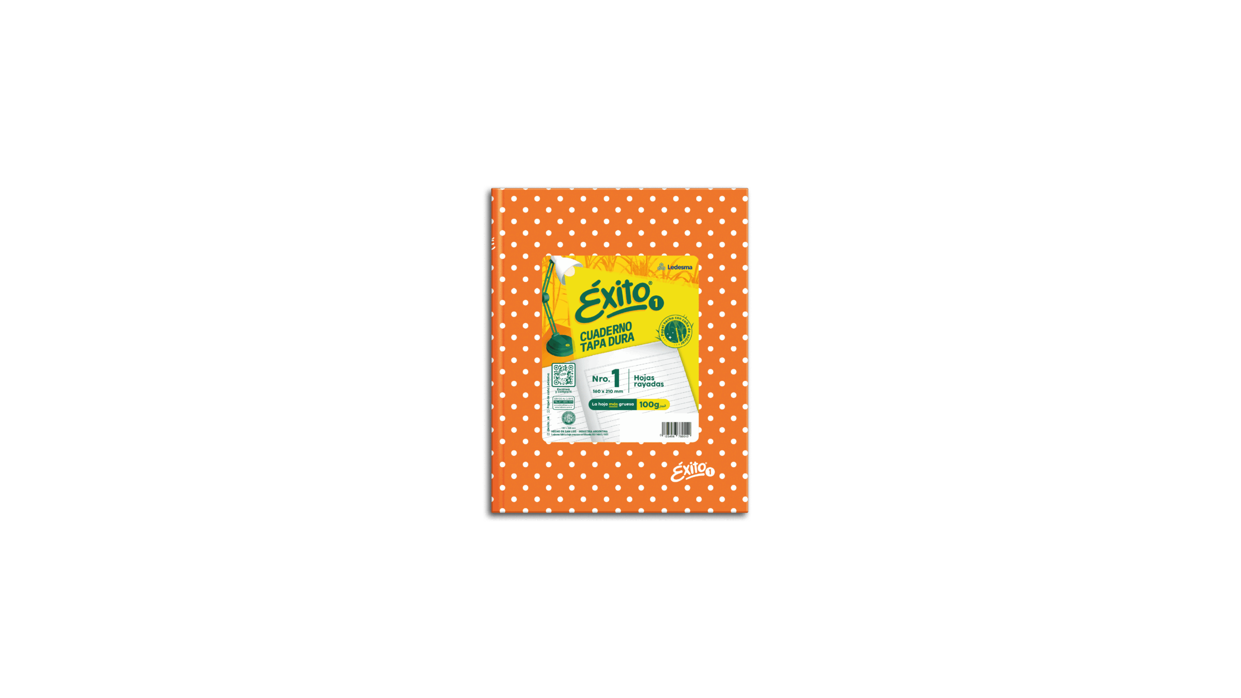 CUADERNO EXITO E1 LUNARES TD X 48 HJ NARANJA RY