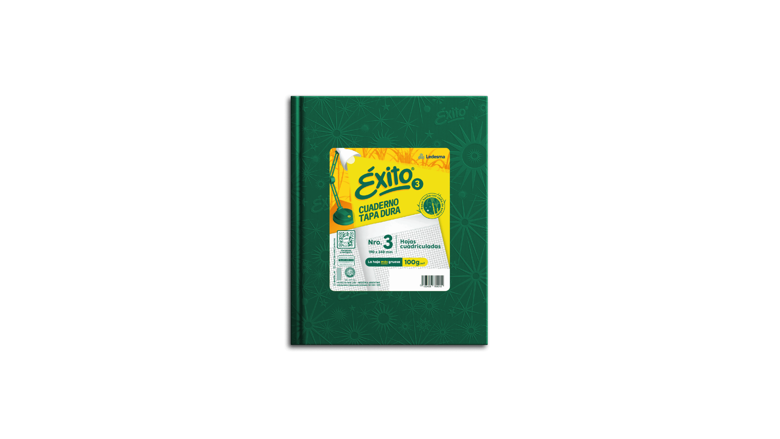 CUADERNO EXITO E3 FORRADO UNIVERSO TD X 100 HJ VERDE CD